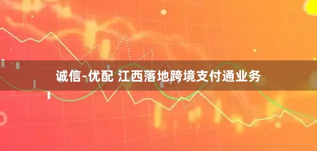 诚信-优配 江西落地跨境支付通业务