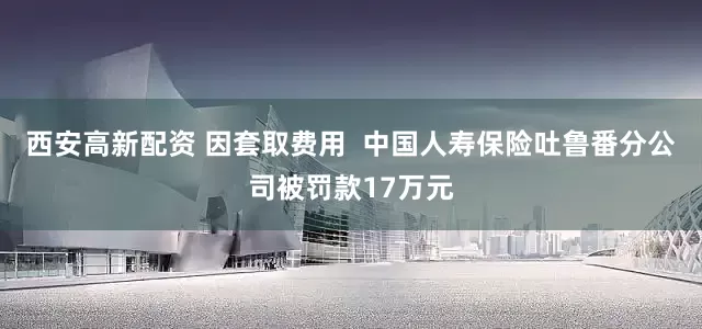 西安高新配资 因套取费用  中国人寿保险吐鲁番分公司被罚款17万元